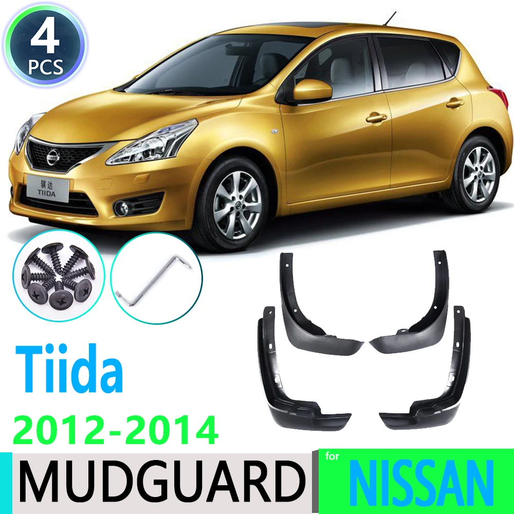 

Брызговики для Nissan Tiida C12, хэтчбек, 2012, 2013, 2014