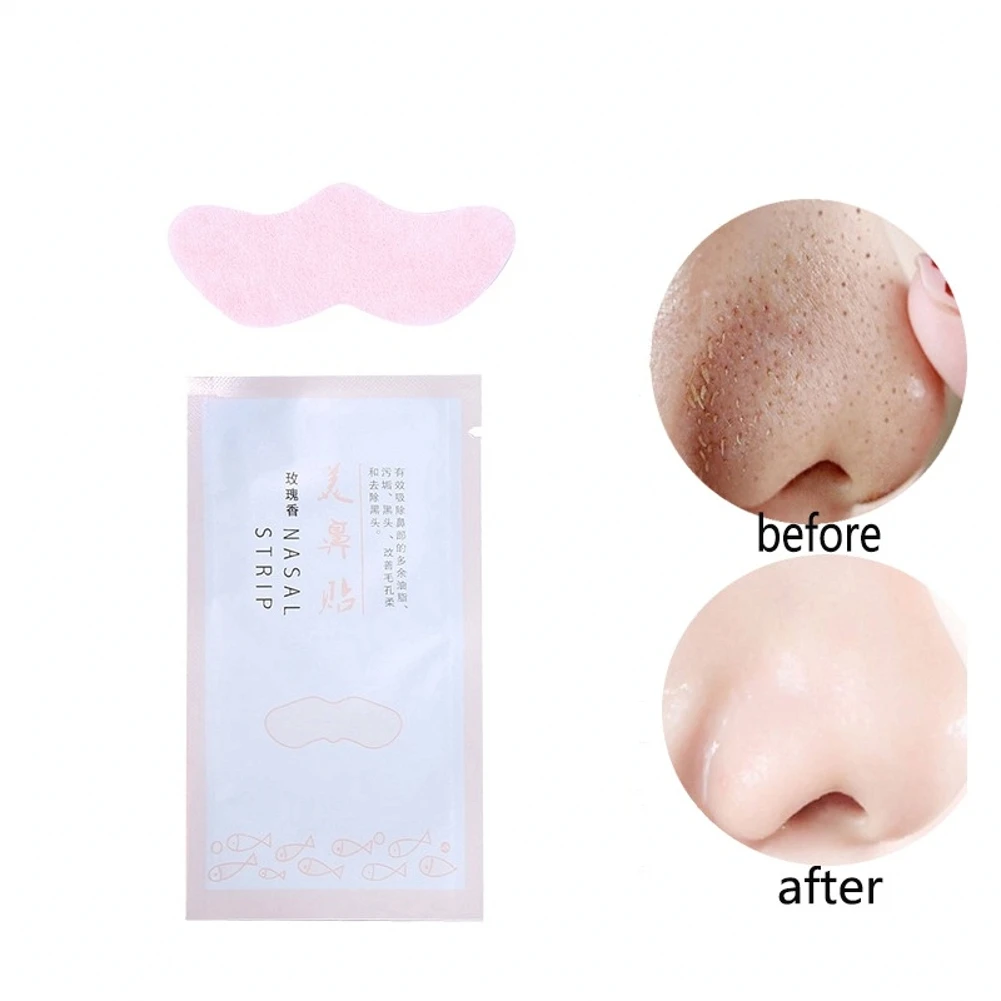 

10pcs/Box Rose fragrance Face Mask Blackhead Remover Deep Nose Pore Cleaning Strips T Zone Skin Care Nasal Membrane Mask
