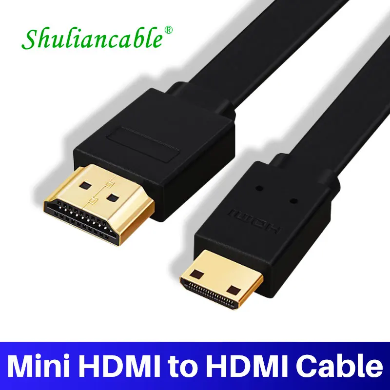Плоский Мини Кабель HDMI совместимый с высокой скоростью 4K 3D 1080P 1 м 5 2 3 для камеры