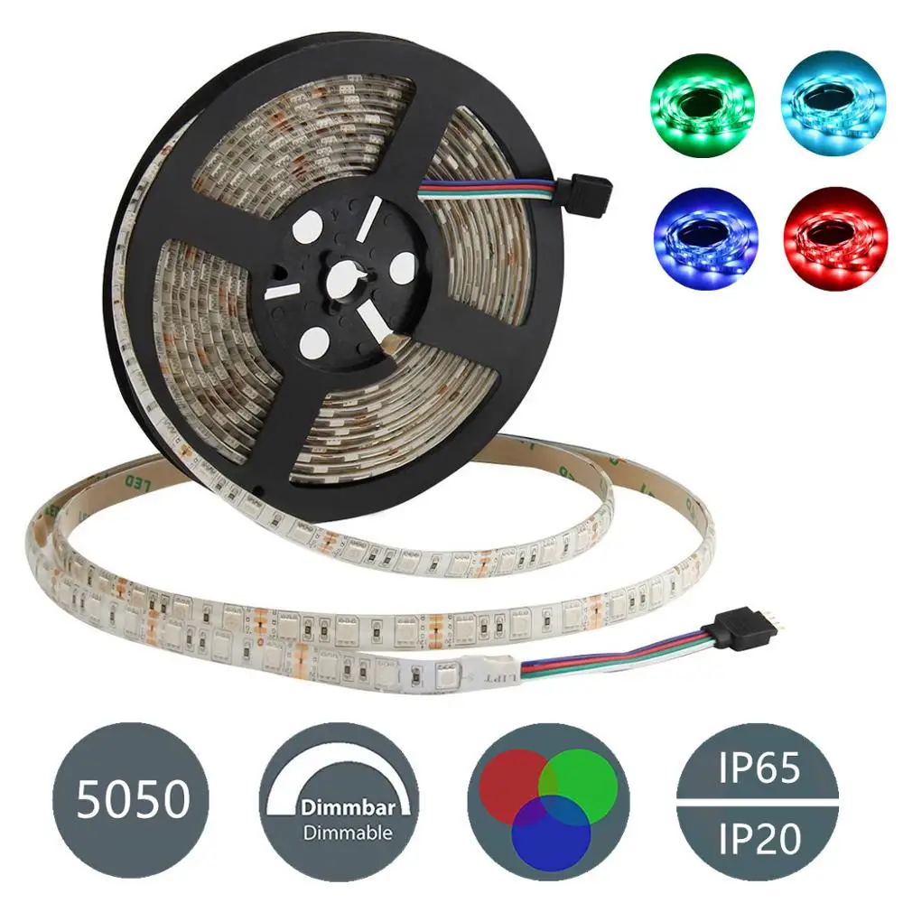 Светодиодная лента RGB 12 в 5050 водонепроницаемая световая 1 м 2 3 4 5 | Освещение