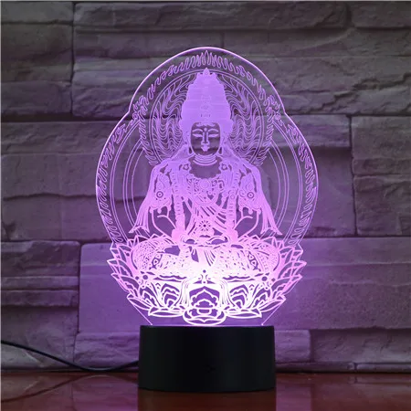 

Buddha 3D Lamp USB Night Light LED RGBW Lighting Luminaria Table Kids Christmas Gifts Home Decorative AS1622 Dropshipping Decor