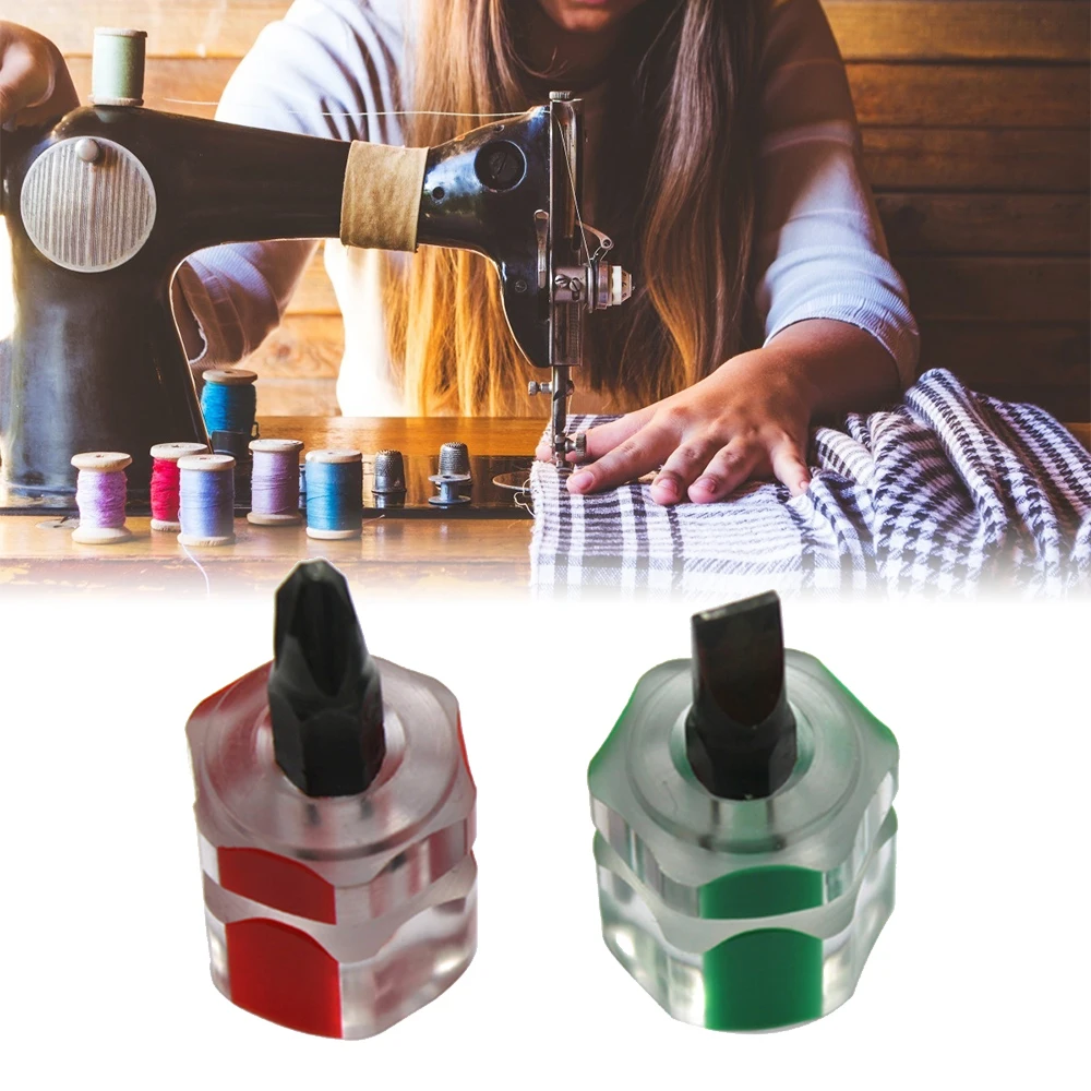 

2PCS Screwdriver Kit Slotted Plastic Metal Mini Needle Plate Screwdriver Sewing Tool for Sewing Machine Precision Car Repair