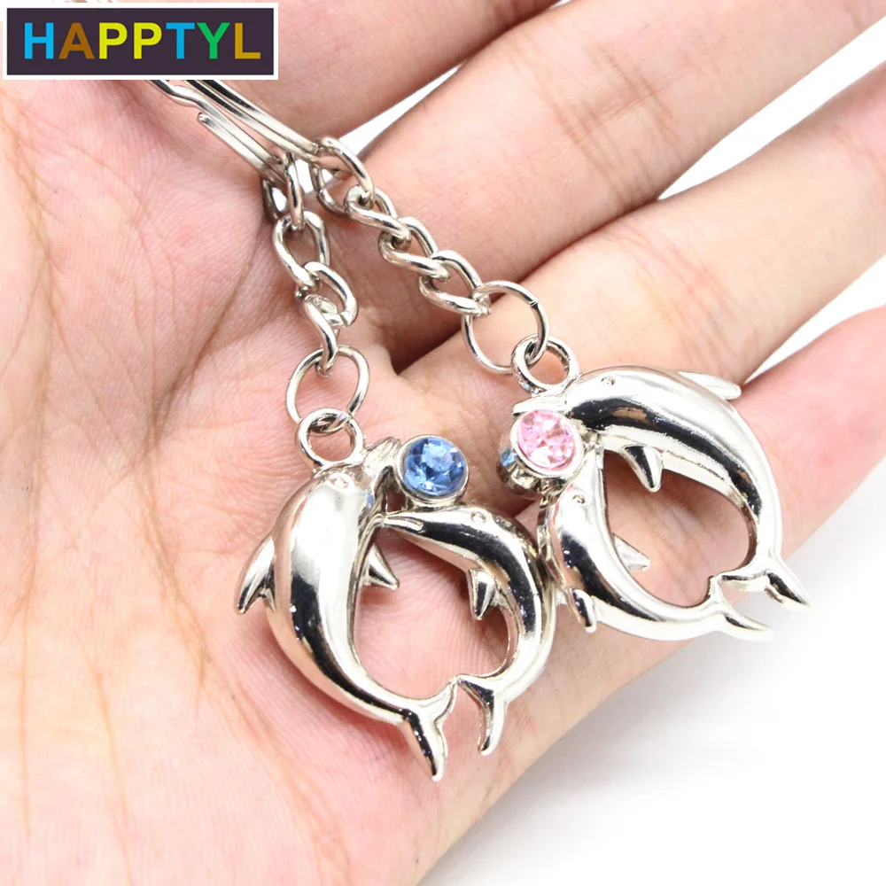 HAPPTYL креативный милый унисекс металлический брелок для ключей пара подарок