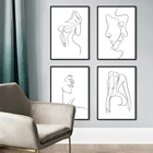 Абстрактная линия, плакат, фигурка, принты, Сексуальное Женское боди, Картина на холсте, настенная живопись, нордический минималистический домашний декор для гостиной