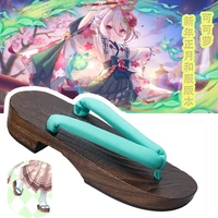 whoholl geta summer slipper for women japanese anime cosplay lolita shoes wood clogs women flip flops indoor slippers
