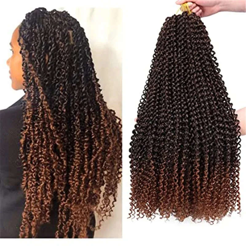 

Kong&Li 18 inch Passion Twist Braiding Hair Water Wave Crochet Hair Passion Twist Crochet Hair Braids Synthetic Hair Extensions