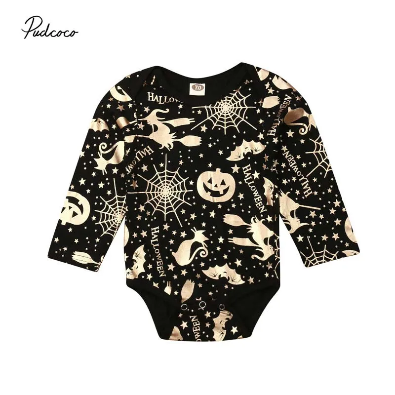 Одежда для малышей на весну и осень боди с длинными рукавами золотым принтом