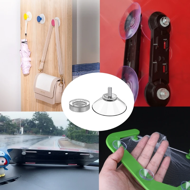 

4/10Pcs M4 Screw Transparent Suction Cup Clear Plastic Sucker Hooks Replacement Fit for Glass Table Tops Kitchen Bathroom Storag