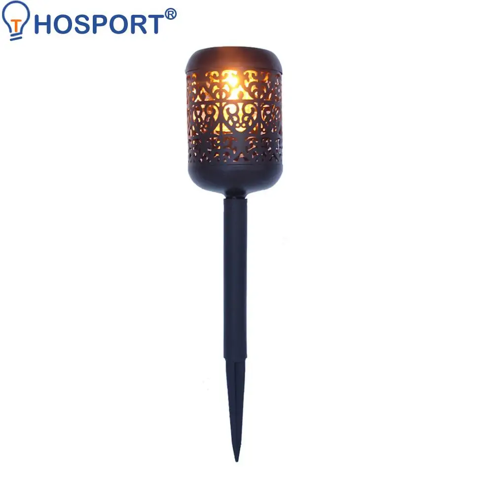 

Hollow Flame Ground Lamp Light-Control Induction Courtyards Vintage Metal Solar Powered Outdoor Greensward Lighting