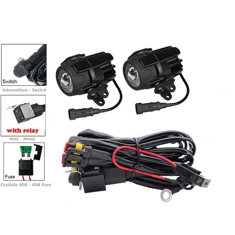

Motorcycle fog light with Wire Relay for BMW R1200GS F800GS F700GS F650 K1600 Honda