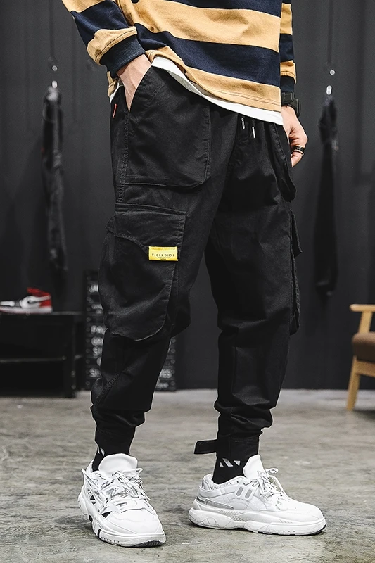 Летние мужские новые одноцветные комбинезоны в японском стиле с несколькими