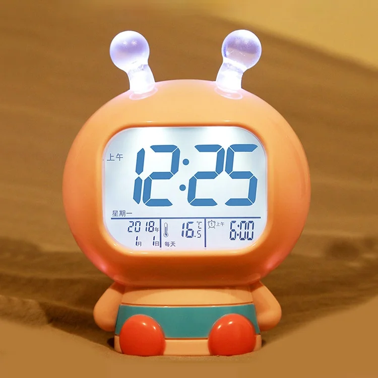 

Plastic Creative Alarm Clock Cartoon Modern Smart Digital Silent Alarm Clock Led Cute Bedroom Despertador Desk Decoration 50