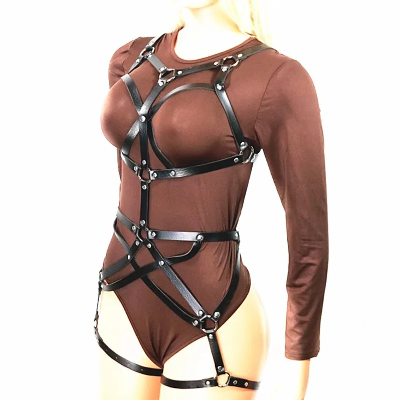 Сексуальное нижнее белье 2 шт. кожаные ремни женский бюстгальтер подвязки