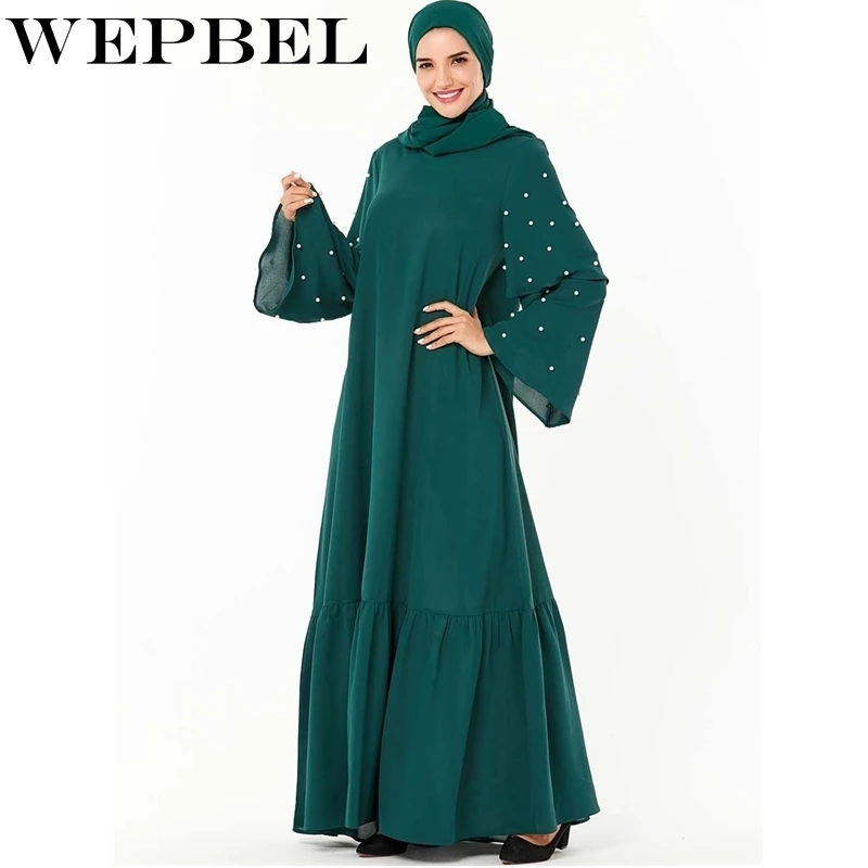 Женское облегающее платье WEPBEL в арабском стиле Дубай модное однотонное