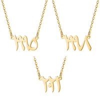 mydiy arabic birth year necklace personalized nameplated date number pendants 14k gold friend choker custom arabic women gifts