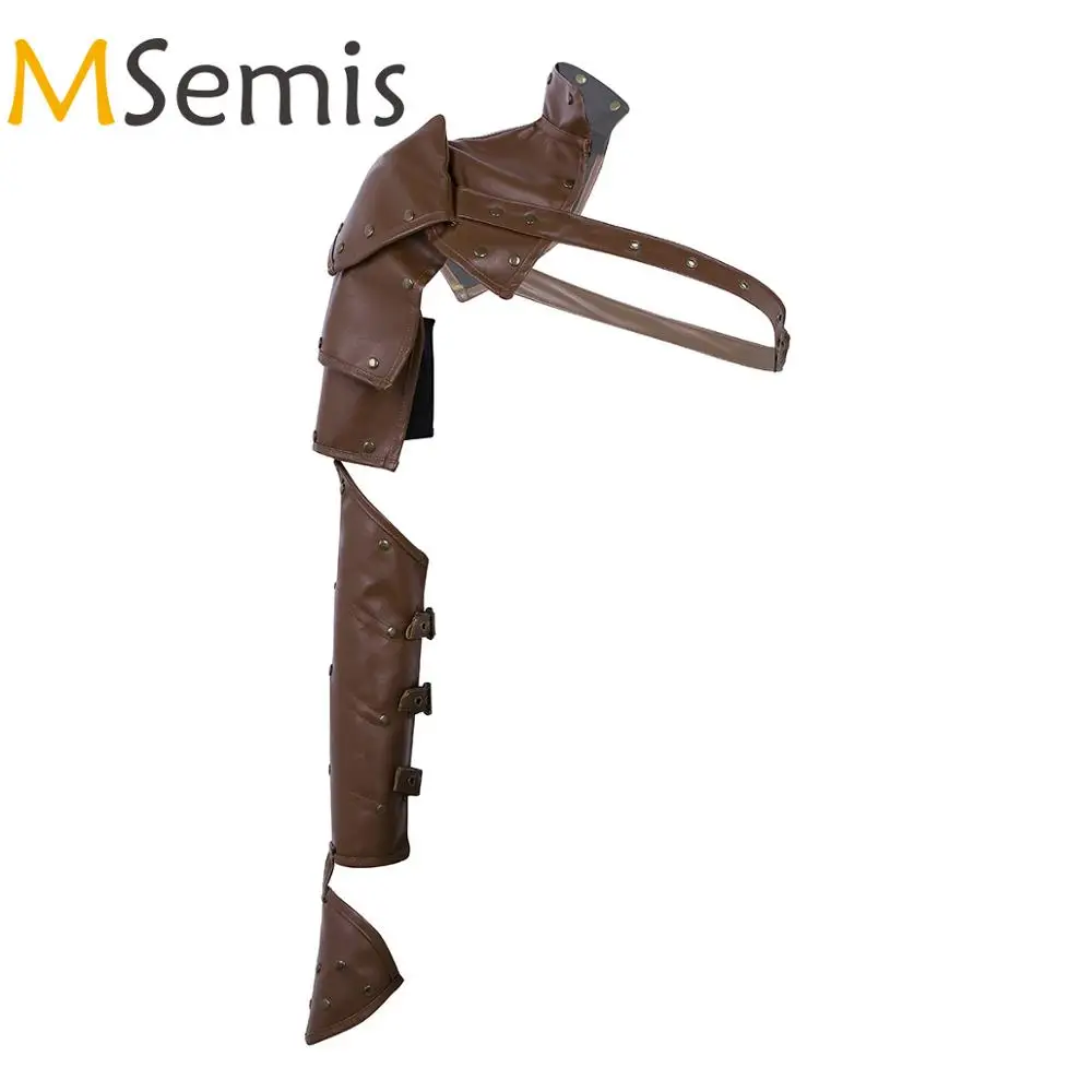 MSemis-Protector de brazo de cuero gótico Punk, 2 piezas, accesorio de protección de hombro con remaches de Metal, conjunto de correas para el brazo