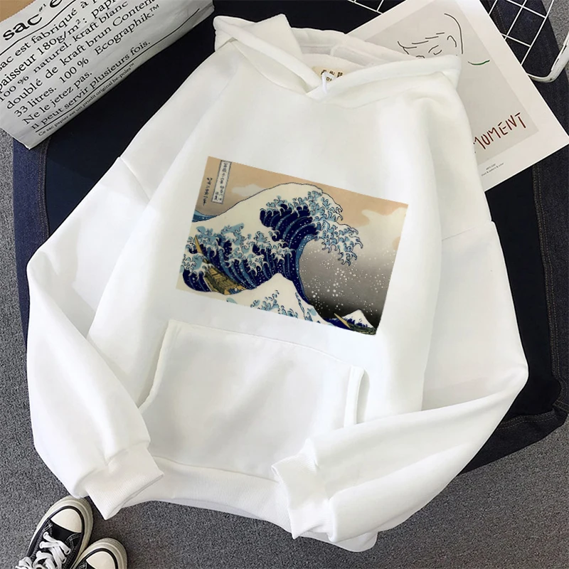 Harajuku Aesthetic Van Gogh Hooded Sweatshirts Women New Winter Fashion Art Graphic Vintage Pullovers Warm Pocket Jumper Hoodies
