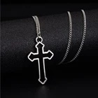 Ожерелье унисекс, винтажное, с подвеской в виде креста