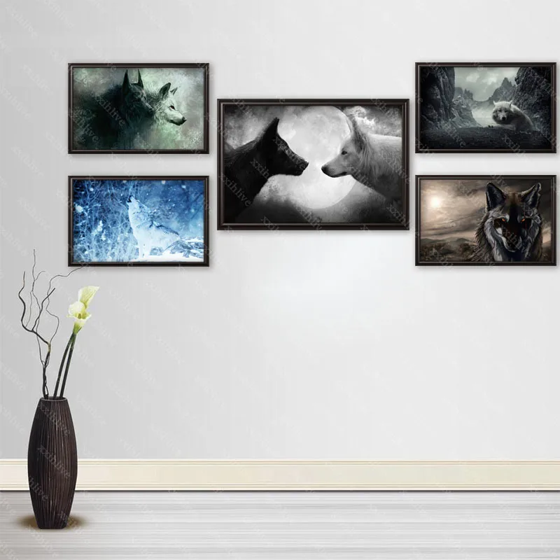 

Wolf Cloth Silk Canvas HD Animal Poster Home And Bedroom Decoration Wall Fabric Poster Custom Print 27x40cm,30x45cm,40x60cm