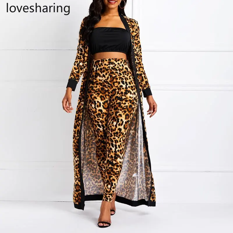 Clocolor женский костюм наборы сексуальный Леопардовый принт для девушек весна