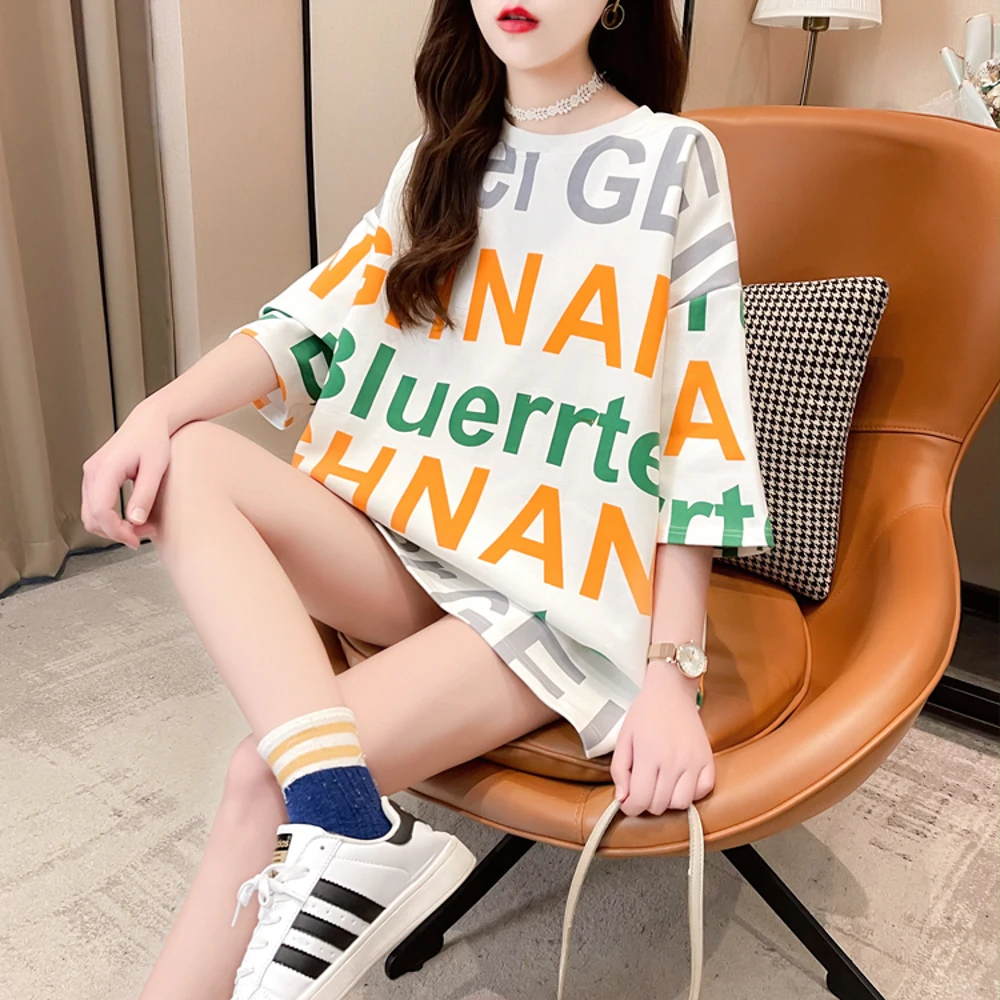 

Harry Styles Casual Letter Printing Relaxed T-Shirts 2021 Fashion Loose Tee Tshirts For Women All Cotton O-Neck Half Sleeve Lady