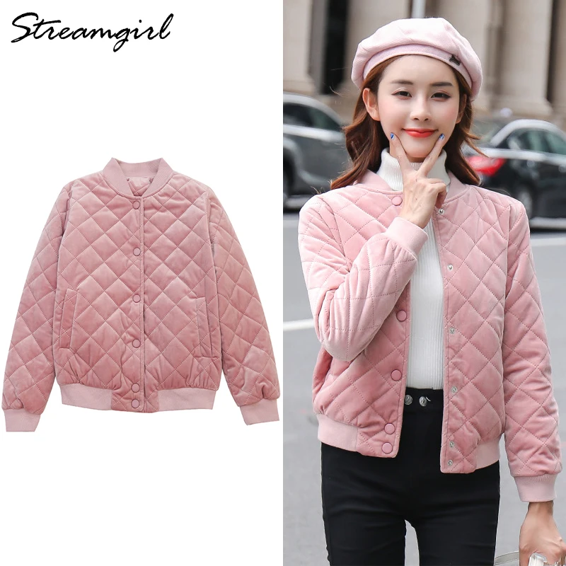 Женские стеганые куртки хлопковая Зимняя парка женское теплое бархатное пальто