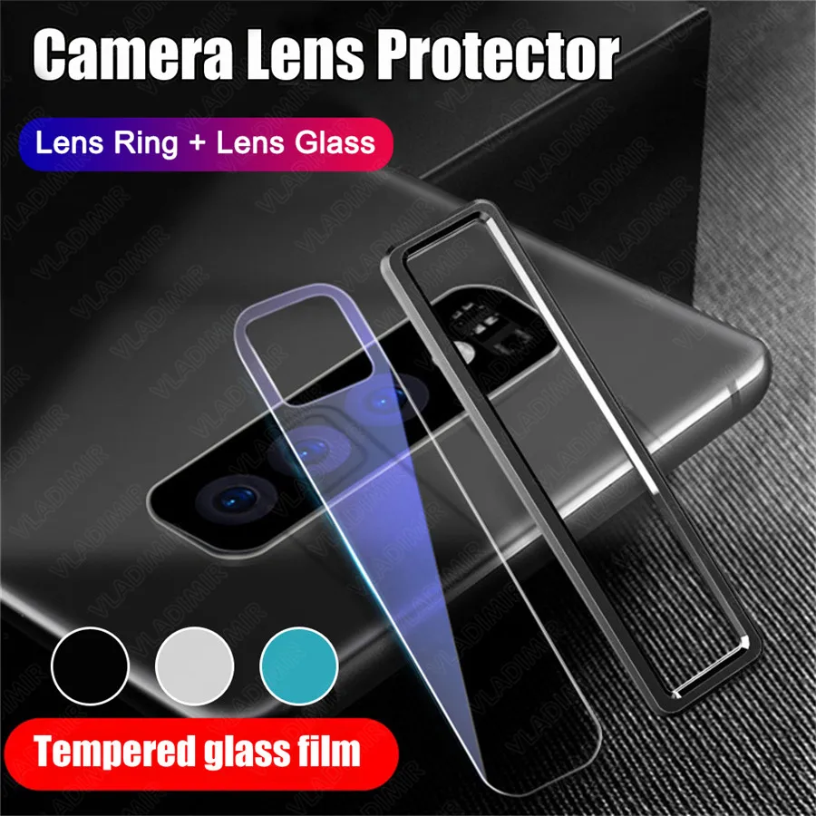 Защитное металлическое кольцо для объектива камеры + закаленное стекло Samsung Galaxy