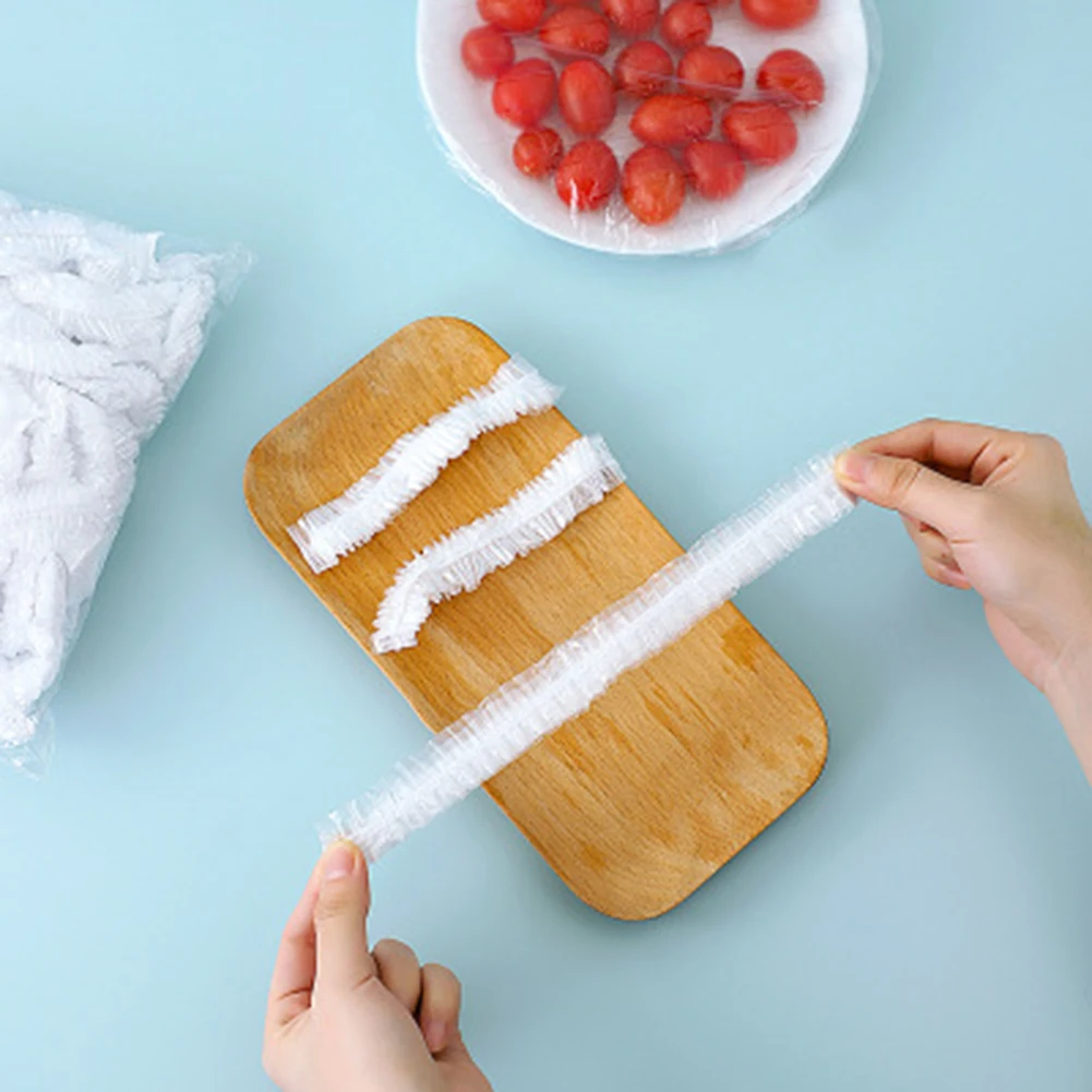 

200pcs Disposable Fresh-keeping Covers Leftovers Fresh-keeping Film Sealing Cover Kitchen Supplies PE