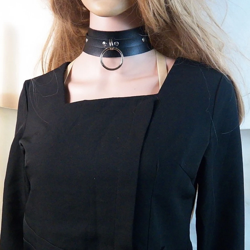 COLEMJE модное сексуальное ожерелье для женщин круглый металлический Готический