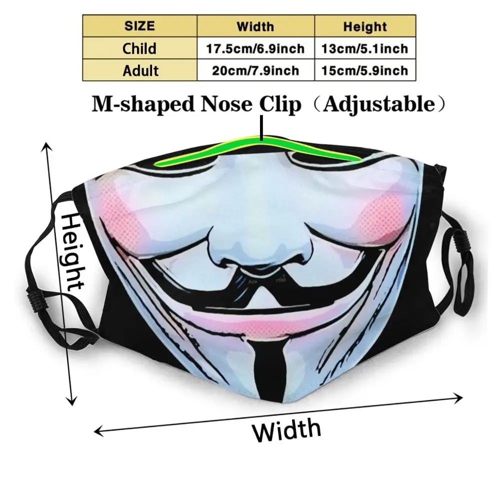V для Vendetta Маска многоразовая маска рта фильтр крутые смешные маски Джейсон