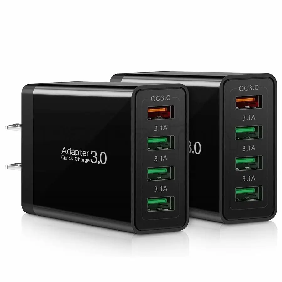 

Multi-interface smart 30W 4 USB Port EU US UK Charger Ipad Iphone 7 8 11 Samsung S11 S20 Phone PC Fast Charging Power Adapter