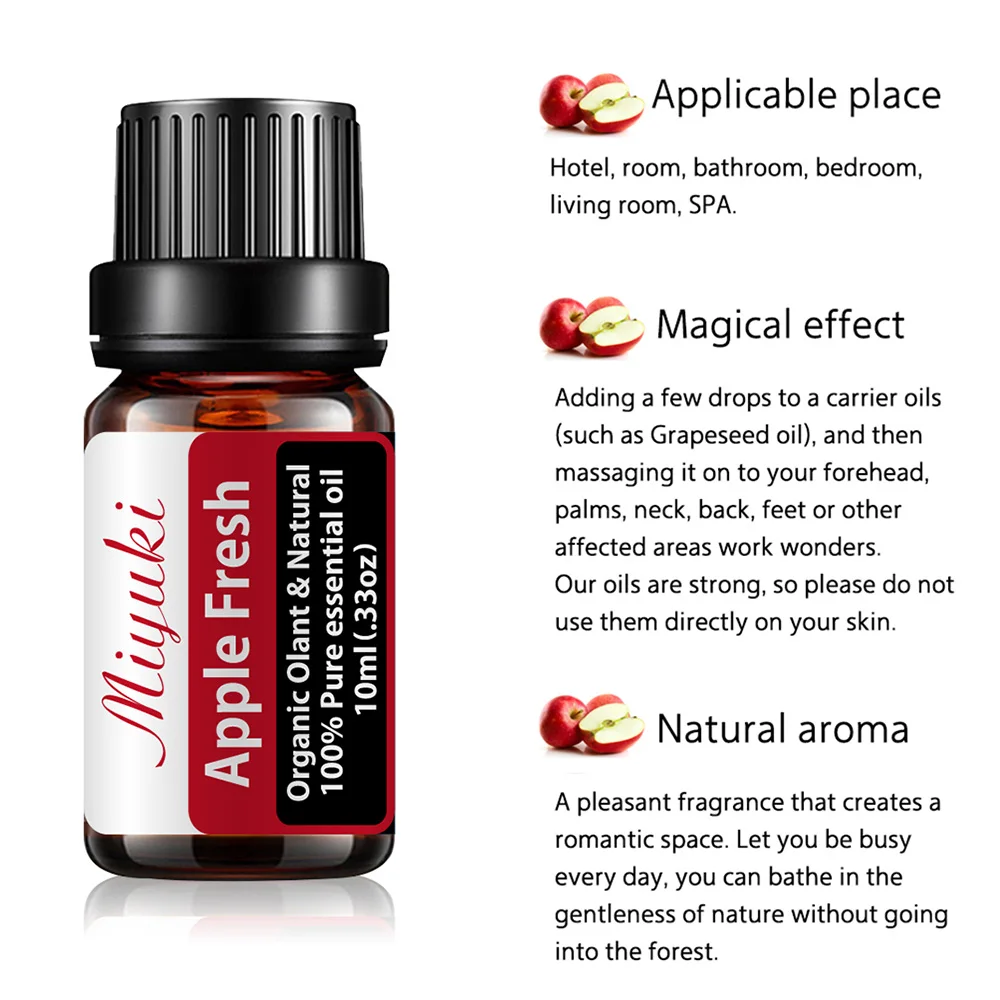 Эфирное масло для ароматов яблока 10 мл ароматическое с цветами фруктами