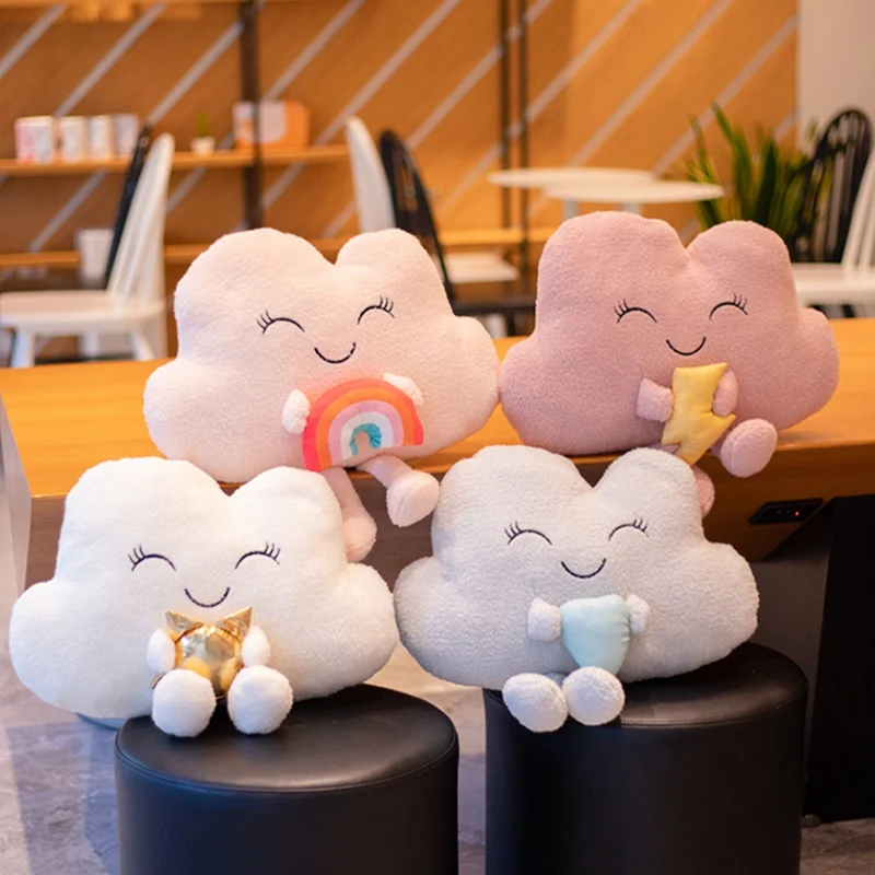 Подушка в скандинавском стиле с радужными облаками удобная детская игрушка