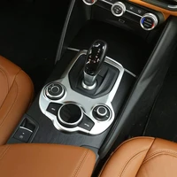 abs matte silver interior center console gear shift panel cover trim for alfa romeo giulia stelvio 2017 2019 auto accessory