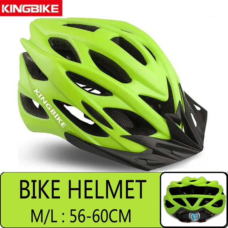 Green KINGBIKE шлем для шоссейного велосипеда MTB велосипедный шлем для мужчин и женщин ультралегкий в форме со съемным козырьком для активного отдыха - Цвет: Green