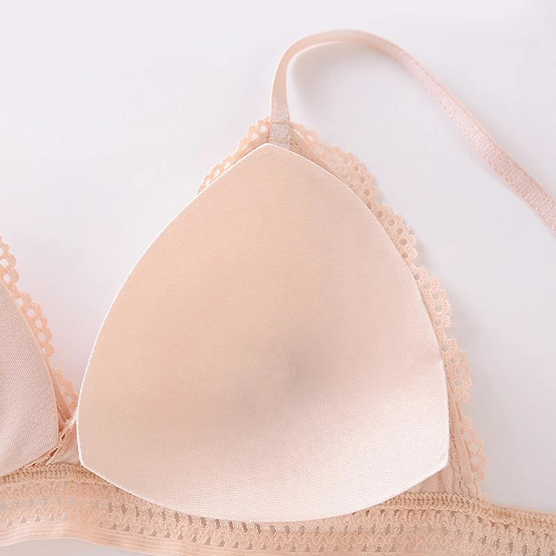 

French Style Bralette Seamless Deep V Lace Bra Wireless Thin Underwear Sexy Lingerie Soft Push Up Bras For Women Hot