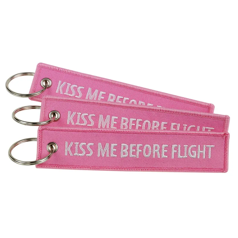 3 шт./партия модный брелок-бижутерия Kiss Me Before Flight llaveros брелки с вышивкой брелоки OEM