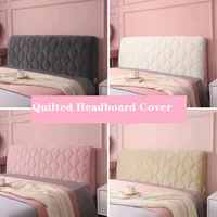modern solid color gray thicken quilted short plush headboard cover soft velvet all inclusive bed head cover
