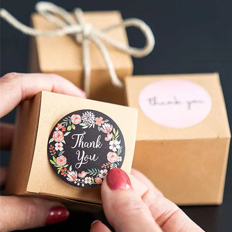 500 шт./рулон многоцветные круглые наклейки спасибо|Сувениры для вечеринок| |