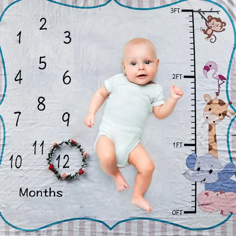 Новорожденный ребенок ежемесячный рост веха Одеяло фотография реквизит Фон