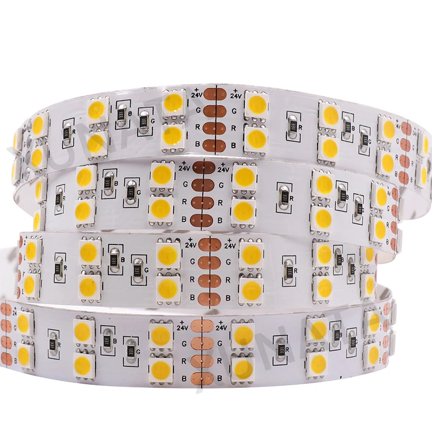 5 м DC 12 В Светодиодная лента SMD5050 120 светодиодный s/m светодиодный водонепроницаемый двухрядный RGB Светодиодная лента гибкая светодиодная лента для украшения дома