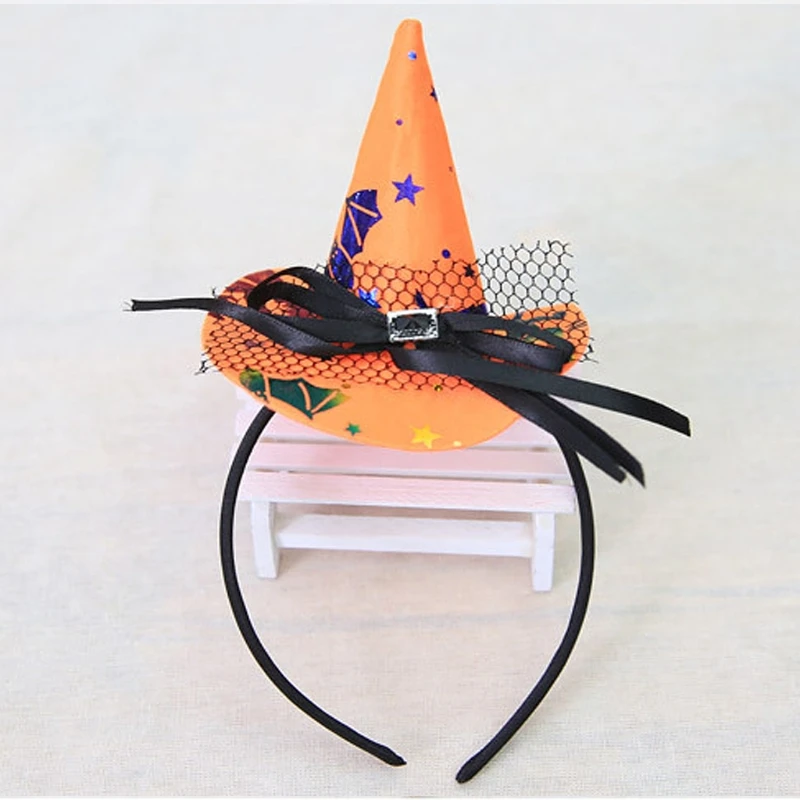 Женская обувь для девочек Обруч волос шляпа ведьмы на Хэллоуин и сердечком