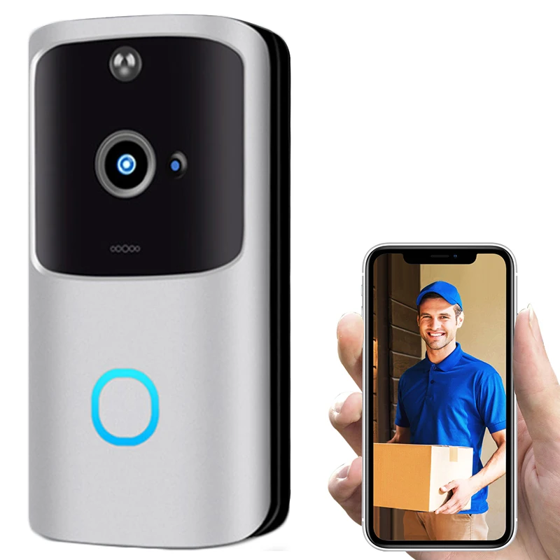 

Smart WiFi 720P Video doorbell With Visual Intercom Remote Control For Wireless Home Security