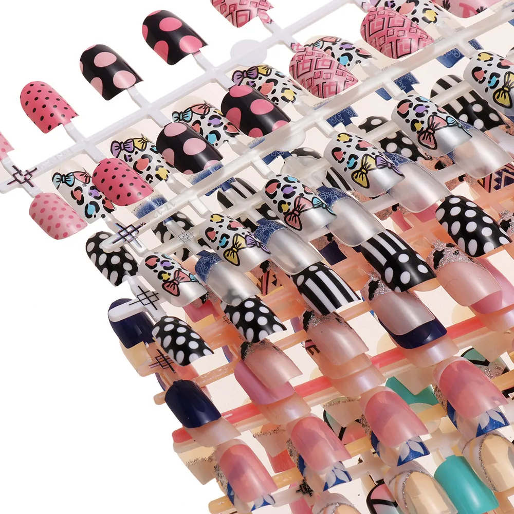 24 шт. 20 цветных накладных ногтей во французском стиле|Накладные ногти| |