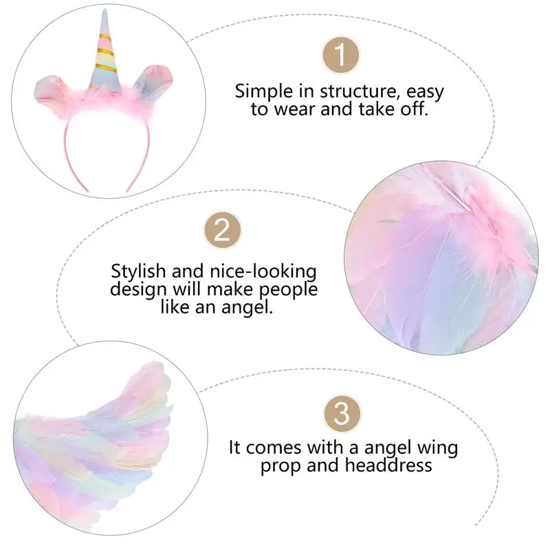 

1 Set Angel Performing Suit Angel Costume Prop Angel Headdress Wing Set