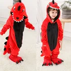 Пижама-кигуруми детская для мальчиков и девочек, Фланелевая пижама с единорогом, детский Пижамный костюм с динозавром, одежда для сна с животными, зимняя Пижама-комбинезон с кошкой