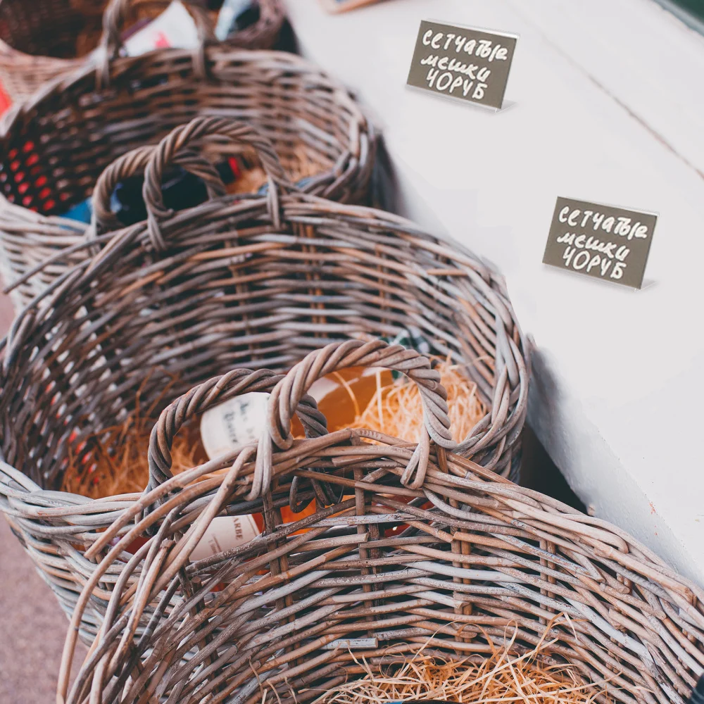 

20Pcs Acrylic Price Tag Rack Transparent Shape Price Label Display Holders