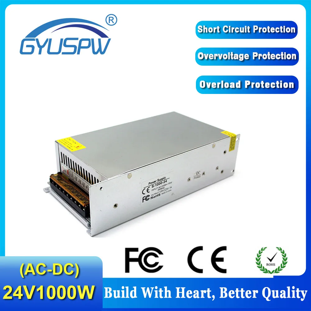 Одиночный выход 24 В постоянного тока импульсный источник питания 41.7A 1000 Вт