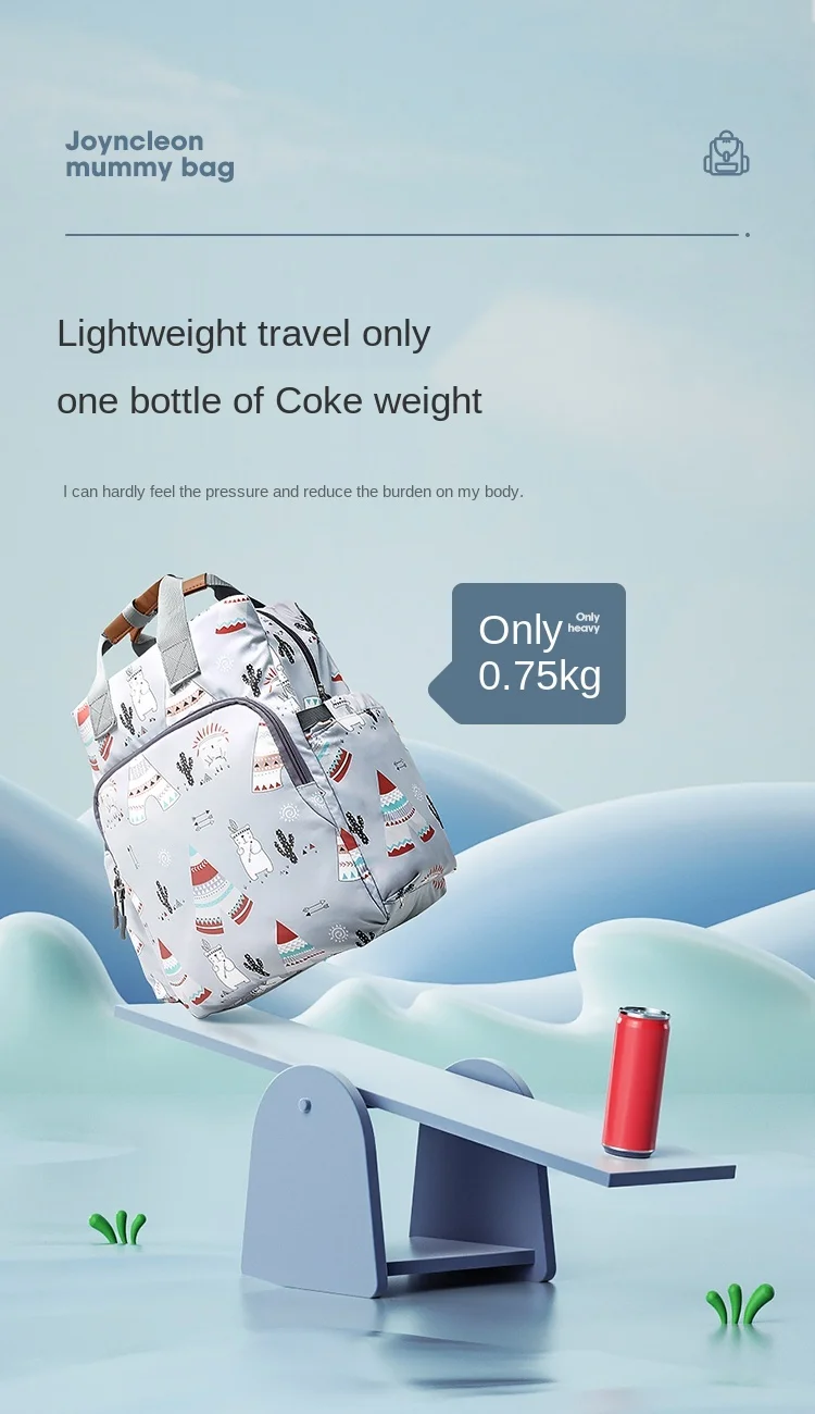 

zq Mummy Bag Backpack Multi-Functional Large Capacity Outing Summer Mom Baby Backpack