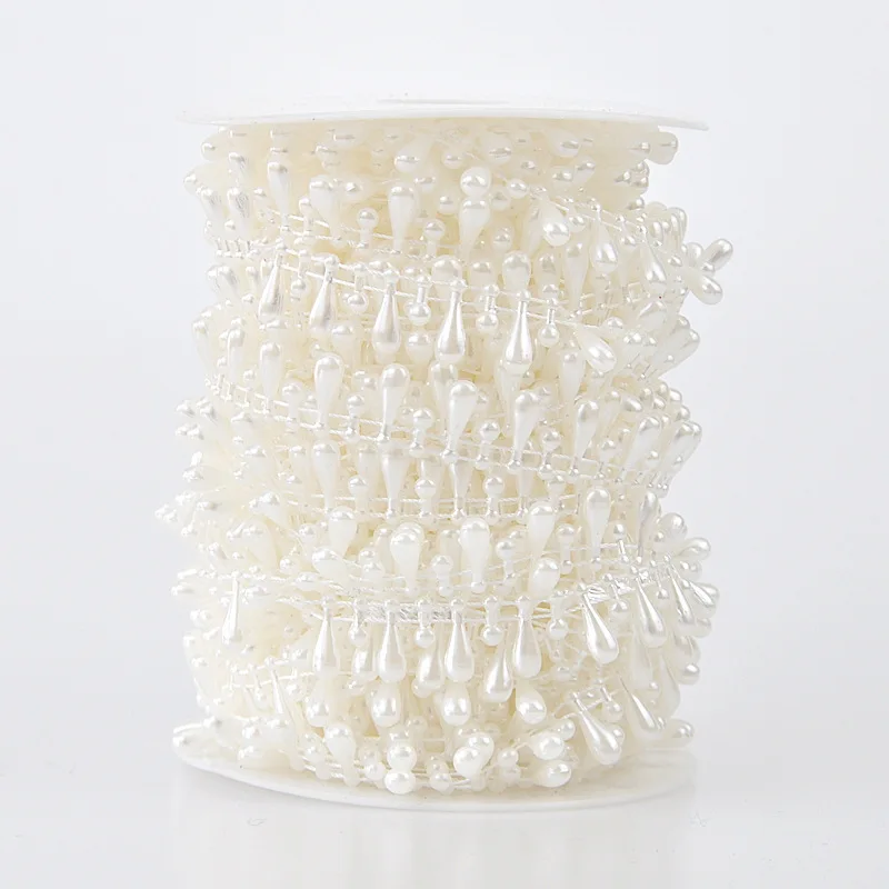 15 метров хлопок линия капли воды жемчужные бусы отделка цепи DIY ремесло Свадебный